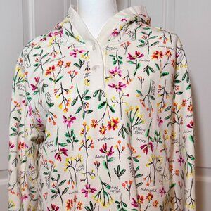 Lands' End Floral Hoodie size large